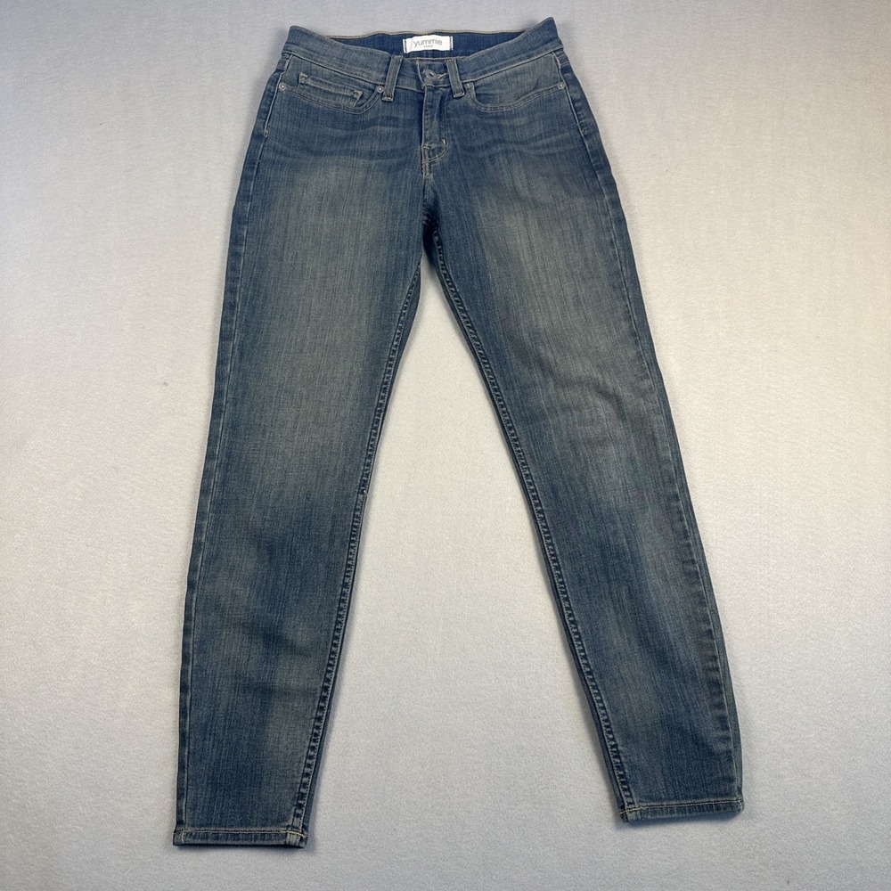 Yummie Skinny Jeans Women 26 Blue Medium Wash Stretch Denim 5-Pocket